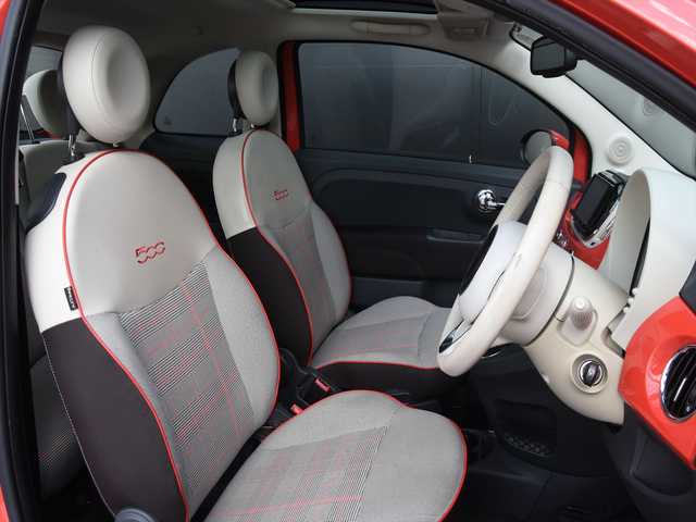 フィアット ５００ スカッコ 和歌山県 2017(平29)年 5.2万km オレンジ 特別仕様車 /ガラスルーフ /ナビ /TV /Bカメラ /beatsオーディオ /ドラレコ /専用チェック柄シート /専用15incAW /HIDライト /キーレス /ステアリングスイッチ /オートエアコン /ETC