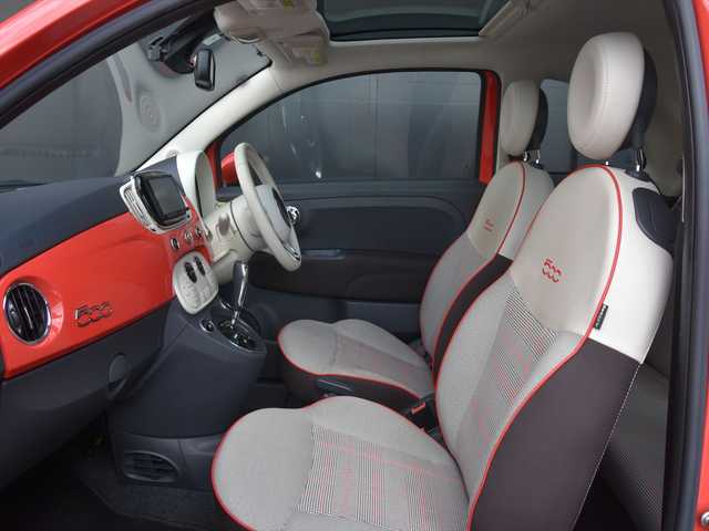 フィアット ５００ スカッコ 和歌山県 2017(平29)年 5.2万km オレンジ 特別仕様車 /ガラスルーフ /ナビ /TV /Bカメラ /beatsオーディオ /ドラレコ /専用チェック柄シート /専用15incAW /HIDライト /キーレス /ステアリングスイッチ /オートエアコン /ETC