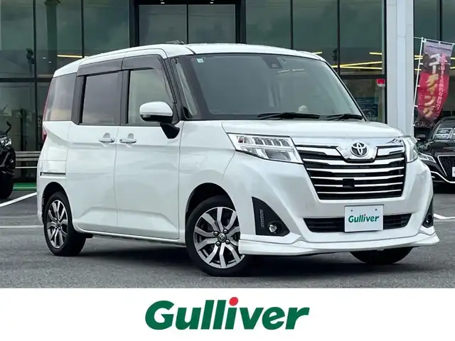 トヨタ ルーミー カスタムG－T 奈良県 2018(平30)年 3.3万km パールホワイトⅢ ターボ/純正ナビ(フルセグTV/CD/AM・FM/BT)/バックカメラ/前方ドラレコ/両側パワースライドドア/クルーズコントロール/サイドビューランプ/アイドリングストップ機能/前後コーナーセンサー/純正15インチアルミホイール/純正フロアマット/LEDヘッドライト/フォグランプ/後席サンシェード/サイドカーテンエアバッグ/プッシュスタート