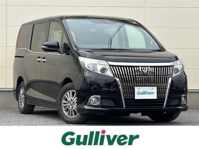 トヨタ エスクァイア Gi 茨城県 2014(平26)年 7.4万km ブラック 純正ナビ/ (AM/FM/CD/Bluetooth/フルセグTV)/バックカメラ/フリップダウンモニター/クルーズコントロール/スペアキー/ビルトインETC/ドライブレコーダー(前後)/両側パワースライドドア/シートヒーター/オートライト/衝突被害軽減ブレーキ/純正アルミホイール/純正フロアマット