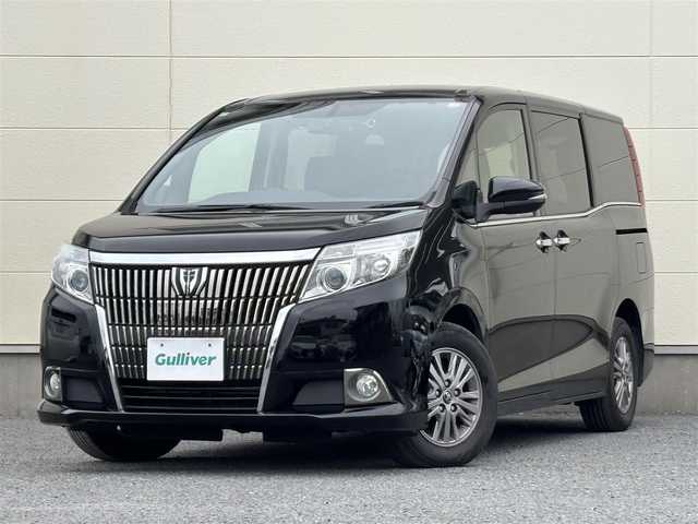トヨタ エスクァイア Gi 茨城県 2014(平26)年 7.4万km ブラック 純正ナビ/ (AM/FM/CD/Bluetooth/フルセグTV)/バックカメラ/フリップダウンモニター/クルーズコントロール/スペアキー/ビルトインETC/ドライブレコーダー(前後)/両側パワースライドドア/シートヒーター/オートライト/衝突被害軽減ブレーキ/純正アルミホイール/純正フロアマット