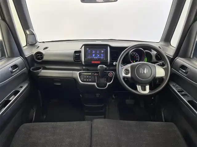 ホンダ Ｎ ＢＯＸ G Lパッケージ 福井県 2015(平27)年 7.7万km スマートブラック 社外SDナビ/AM/FM/CD/DVD/Bluetooth/フルセグTV/バックカメラ/ETC/片側パワースライドドア/横滑り防止装置/ハロゲンヘッドライト/スマートキー/プッシュスタート/電動格納ミラー/社外14インチAW/ドアバイザー