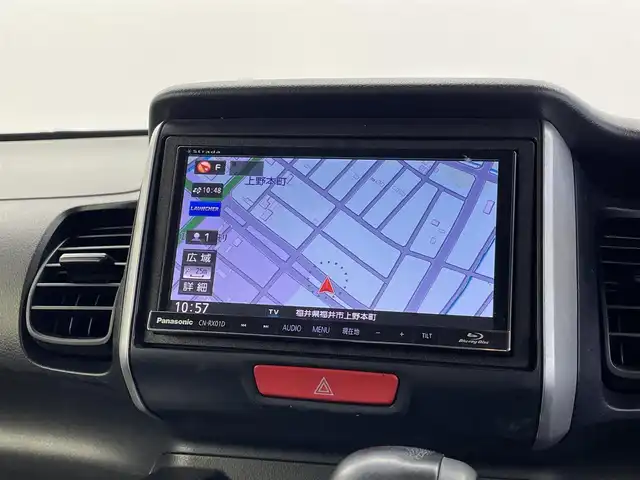 ホンダ Ｎ ＢＯＸ G Lパッケージ 福井県 2015(平27)年 7.7万km スマートブラック 社外SDナビ/AM/FM/CD/DVD/Bluetooth/フルセグTV/バックカメラ/ETC/片側パワースライドドア/横滑り防止装置/ハロゲンヘッドライト/スマートキー/プッシュスタート/電動格納ミラー/社外14インチAW/ドアバイザー