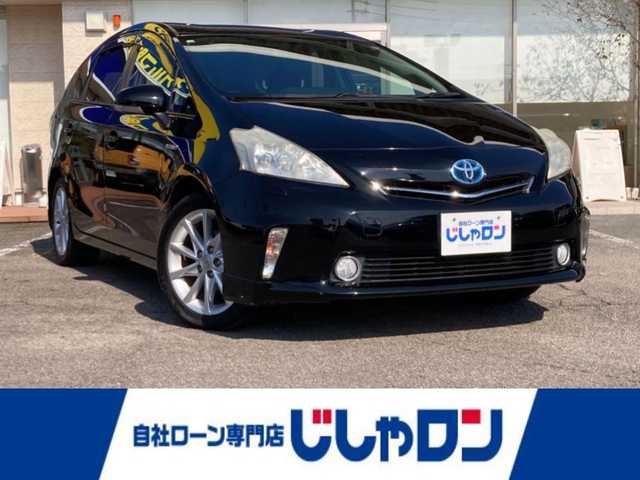 トヨタ プリウス α G ツーリングセレクション 静岡県 2012(平24)年 7.9万km ブラック (株)IDOMが運営する【じしゃロン焼津店】の自社ローン専用車両になります。こちらは現金またはオートローンご利用時の価格です。自社ローンご希望の方は別途その旨お申付け下さい/【じしゃロン個店占有の為　落札禁止】/純正SDナビ(NSZT-W62G)/FM/AM/CD/DVD/フルセグ/SD/Bluetooth/バックカメラ/ビルトインETC/クルーズコントロール/ドライブモードセレクト/ステアリングリモコン/LEDヘッドライト/オートライト/フォグランプ/プッシュスタート/スマートキー/スペアキー１本/取説/保証書/記録簿（R1・R3・R5年度）