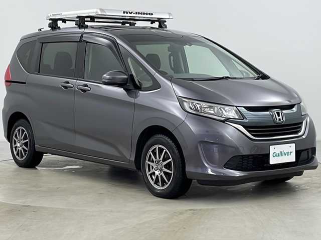 ホンダ フリード G ホンダセンシング 道央・札幌 2018(平30)年 5.4万km モダンスティールM ・4WD/・純正ナビ/CD/DVD/BT/・フルセグTV/・バックカメラ/・ホンダセンシング/　衝突軽減ブレーキ/　誤発進抑制/　アダプティブクルーズコントロール/　車線維持支援/　歩行者事故低減ステアリング/　路外逸脱抑制/　先行車発進お知らせ/　標識認識/・純正エンジンスターター /・ビルトインETC/・前席シートヒーター /・アイドリングストップ/・社外ルーフデッキ/・社外LEDヘッドライト/・社外レーダー/・後席シェード/・スペアキー/・15インチ社外AW冬タイヤ/・積込夏タイヤ/・取扱説明書/・保証書