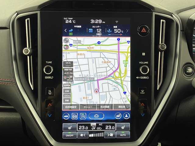 スバル レヴォーグ 1．8STIスポーツ EX 新潟県 2023(令5)年 5.6万km WRブルーパール アイサイトX/純正メモリナビ/(AM/FM/フルセグ/Bluetooth)/バックカメラ/サイドカメラ/パワーバックドア/全車速追従機能付きクルーズコントロール/LEDオートライト/前席パワーシート/前席シートヒーター/レザーシート/純正18インチアルミホイール/ステアリングリモコン/純正フロアマット/スマートキー/ETC