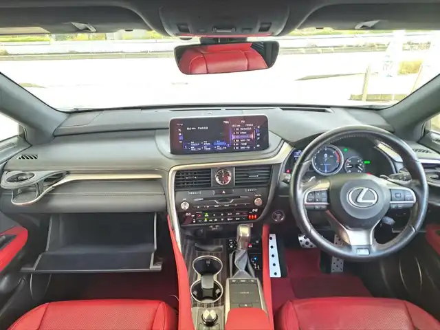 レクサス ＲＸ 450h Fスポーツ 大阪府 2020(令2)年 8.9万km ホワイトノーヴァガラスフレーク /禁煙車//ワンオーナー//サンルーフ//ヘッドアップディスプレイ//ステアリングヒーター//衝突被害軽減ブレーキ//純正HDDナビ//Bluetooth/CD/DVD/USB//AppleCarPlay/AndoroidAuto//全方位カメラ/フルセグテレビ//後席モニター【SumaMoni.Aj】//アダクティブクルーズコントロール//全席パワーシート/赤革レザーシート//全席シートヒーター/前席エアシート//電動リアゲート//ドアエッジプロテクター//社外ラゲージマット//ブラインドスポットモニター//ETC2.0