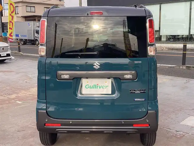 スズキ スペーシア ギア HYBRID XZターボ 京都府 2022(令4)年 0.8万km デニムブルー ガンメタリック 2トーン  ワンオーナー/ 登録時走行距離　7183キロ/ コネクトナビ　フルセグ/ 全方位カメラ/ CDデッキ/ BTオーディオ/ USBポート2ケ/ ヘッドアップディスプレイ/ 前席シートヒーター/ ビルトインETC/ ルーフレール/ 両側パワースライドドア/ 社外ミラー型ドラレコ　リアカメラあり/ ルーフレール/ 純正14インチアルミ/ 保証書　取説　スペアキーあり