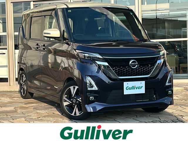 日産 ルークス HWS Gターボ プロパイロットED 静岡県 2020(令2)年 2.9万km パープルⅡ 純正９型ナビ　フルセグＴＶ　Ｂｌｕｅｔｏｏｔｈ　全方位カメラ　プロパイロット　エマージェンシブレーキ　衝突軽減装置　追従クルコン　ハンドル支援　ＬＥＤオートライト　フォグランプ　ツートンカラー　リアシェード　シート背面テーブル　前後ドラレコ　コーナーセンサー　禁煙車