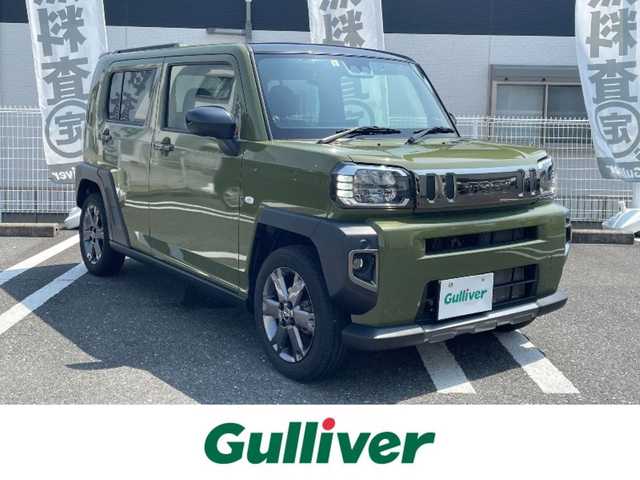 ダイハツ タフト G ターボ ダーククロムベンチャー 三重県 2023(令5)年 2.4万km フォレストカーキメタリック 登録時走行距離　23131ｋｍ/社外ディスプレイオーディオ/（FM/AM/TV/フルセグ/Bluetooth）/ドライブレコーダー（前）/シートヒーター（前席）/AUTOエアコン/ステアリングスイッチ/レーダークルコン/ブレーキホールド/アイドリングストップ/追突軽減システム/レーンキープアシスト/横滑り防止装置/コーナーセンサー/ABS/AUTOライト/電格ミラー/プッシュスタート/ドアバイザー