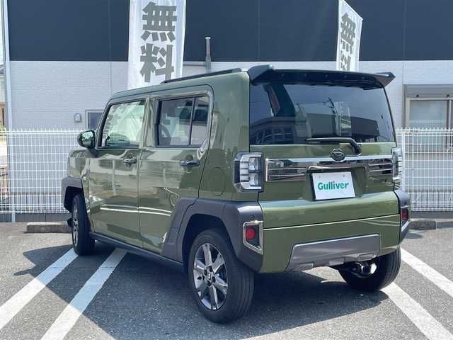 ダイハツ タフト G ターボ ダーククロムベンチャー 三重県 2023(令5)年 2.4万km フォレストカーキメタリック 登録時走行距離　23131ｋｍ/社外ディスプレイオーディオ/（FM/AM/TV/フルセグ/Bluetooth）/ドライブレコーダー（前）/シートヒーター（前席）/AUTOエアコン/ステアリングスイッチ/レーダークルコン/ブレーキホールド/アイドリングストップ/追突軽減システム/レーンキープアシスト/横滑り防止装置/コーナーセンサー/ABS/AUTOライト/電格ミラー/プッシュスタート/ドアバイザー