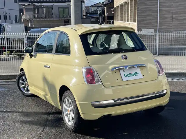 フィアット ５００ ジャッロ ヴァニリア 福島県 2015(平27)年 8.8万km バニライエロー 70台限定車/社外メモリーナビ/CD/SD/BT/フルセグTV/社外14AW(純正15AW＋夏タイヤ積込)/茶/ベージュ革シート/ステアリングリモコン(音量のみ)/フォグライト/フロアマット/キーレス/ETC