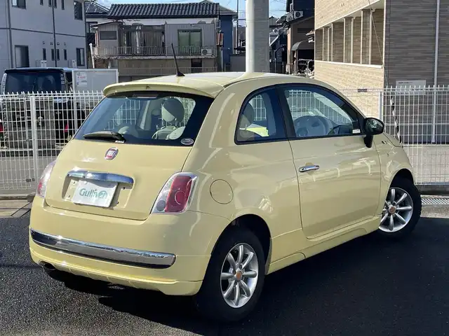 フィアット ５００ ジャッロ ヴァニリア 福島県 2015(平27)年 8.8万km バニライエロー 70台限定車/社外メモリーナビ/CD/SD/BT/フルセグTV/社外14AW(純正15AW＋夏タイヤ積込)/茶/ベージュ革シート/ステアリングリモコン(音量のみ)/フォグライト/フロアマット/キーレス/ETC