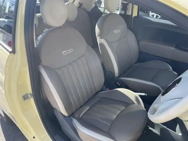 フィアット ５００ ジャッロ ヴァニリア 福島県 2015(平27)年 8.8万km バニライエロー 70台限定車/社外メモリーナビ/CD/SD/BT/フルセグTV/社外14AW(純正15AW＋夏タイヤ積込)/茶/ベージュ革シート/ステアリングリモコン(音量のみ)/フォグライト/フロアマット/キーレス/ETC