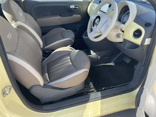 フィアット ５００ ジャッロ ヴァニリア 福島県 2015(平27)年 8.8万km バニライエロー 70台限定車/社外メモリーナビ/CD/SD/BT/フルセグTV/社外14AW(純正15AW＋夏タイヤ積込)/茶/ベージュ革シート/ステアリングリモコン(音量のみ)/フォグライト/フロアマット/キーレス/ETC