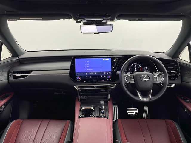 レクサス ＲＸ 350 Fスポーツ 愛知県 2025(令7)年 0.3万km グラファイトブラックガラスフレーク /ワンオーナー//サンルーフ　//オレンジキャリパー//デジタルインナーミラー　//純正21AW//純正ドライブレコーダー//メーカーナビ　//全方位カメラ//フルセグ/BT/USB/Miracast/AM/FM//ビルトインETC2.0　//パワーバックドア//アイドリングストップ　//nanoeX//LEDオートライト　//フォグ　//オートハイビーム//赤黒革 //パワーシート //シートヒーター //エアシート//革巻きステア　//ステアスイッチ　//ステアヒーター//パドルシフト　//DAC　//HUD　//パーキングアシスト//PCS/RSA/FCTA/RCTA//ACC/PDA/LCA/LDA/BSM/PKSB//フロアマット　//スマートキー　//プッシュスタート//保証書　//取説　//記録簿　//スペアキー