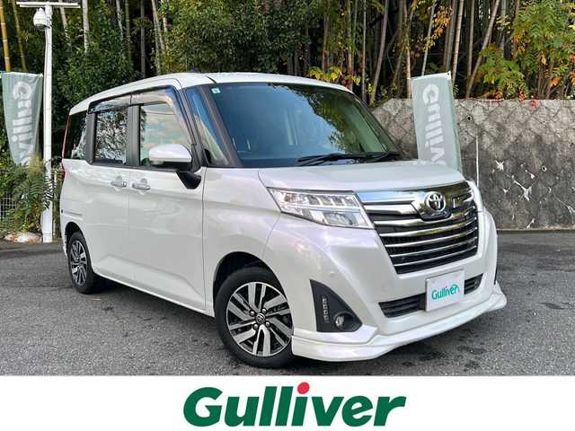 トヨタ ルーミー カスタムG 京都府 2019(令1)年 4.6万km パールホワイトⅢ ワンオーナー/純正SDナビ（NSZT-W68T）/・DVD/CD/BT/・フルセグテレビ/ETC/バックカメラ/スマートアシストIII/・衝突警報機能/・衝突回避支援ブレーキ/・誤発進抑制制限機能/・車線逸脱警報機能/・先行車発進お知らせ機能/・オートハイビーム/クルーズコントロール/革巻きステアリング/ステアリングスイッチ/両側パワースライドドア/前後コーナーセンサー/LEDヘッドライト/プッシュスタートボタン/スマートキー×2/純正14インチアルミホイール/純正フロアマット/取扱説明書/ナビ取扱説明書/保証書