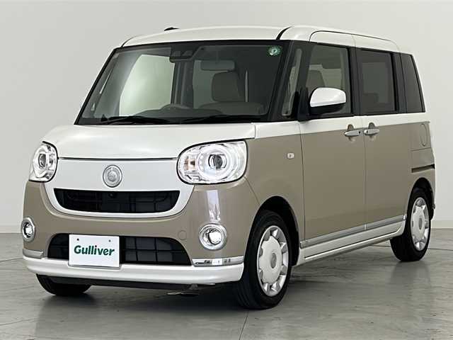 ダイハツ ムーヴ キャンバス G メイクアップ リミテッド　SAⅢ 宮城県 2021(令3)年 4.9万km パールホワイトⅢ/ナチュラルベージュマイカメタリック 2トーン スマートアシストIII	/・衝突回避支援ブレーキ機能	/・車線逸脱警報機能	/・オートハイビーム	/・コーナーセンサー	/パノラマモニター/社外7型ナビ/・BT.CD.DVD/両側パワースライドドア/運転席シートヒーター/ステアリングスイッチ/プッシュスタート/スマートキー/LEDヘッドライト/LEDフォグランプ/アイドリングストップ/横滑り防止装置/社外フロアマット/純正ホイールキャップ