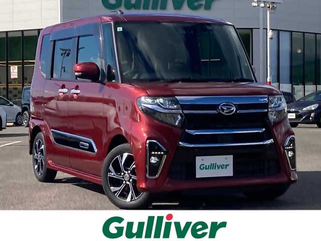 ダイハツ タント カスタム X スタイルセレクション 佐賀県 2021(令3)年 4.3万km ファイアークォーツレッドM ワンオーナー/純正ナビ/バックカメラ/両側パワースライドドア/プリクラッシュセーフティ/レーンキープアシスト/オートハイビーム/ドライブレコーダー/ハーフレザーシート/シートヒーター/ETC2.0/プッシュスタート/スマートキー/LEDヘッドライト/フォグライト/純正アルミホイール