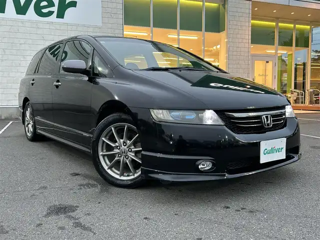 ホンダ オデッセイ アブソルート 静岡県 2005(平17)年 13.5万km ナイトホークブラックパール 純正ナビ/(CD/DVD)/TV/バックカメラ/クルーズコントロール/横滑り防止装置/ハーフレザー/リモコンキー/スペアキー×1/ETC/純正17インチアルミホイール/純正フロアマット/保証書/取扱説明書