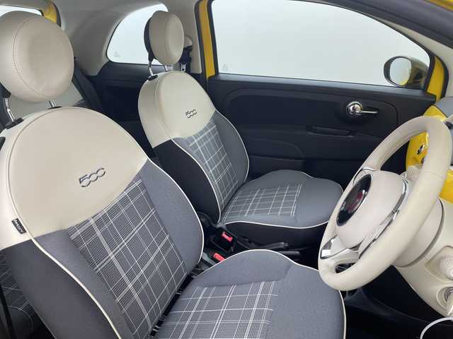 フィアット ５００ ミモザ2 埼玉県 2021(令3)年 3.8万km 黄 純正ディスプレイオーディオ/バックカメラ/ETC/前後ドライブレコーダー/クルーズコントロール/純正フロアマット/純正LEDライト