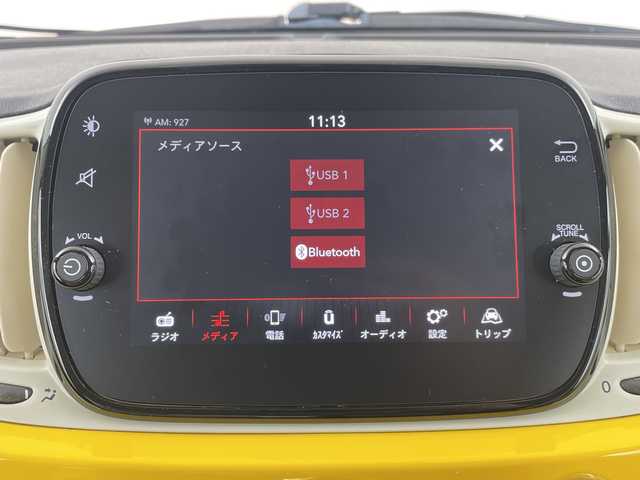 フィアット ５００ ミモザ2 埼玉県 2021(令3)年 3.8万km 黄 純正ディスプレイオーディオ/バックカメラ/ETC/前後ドライブレコーダー/クルーズコントロール/純正フロアマット/純正LEDライト