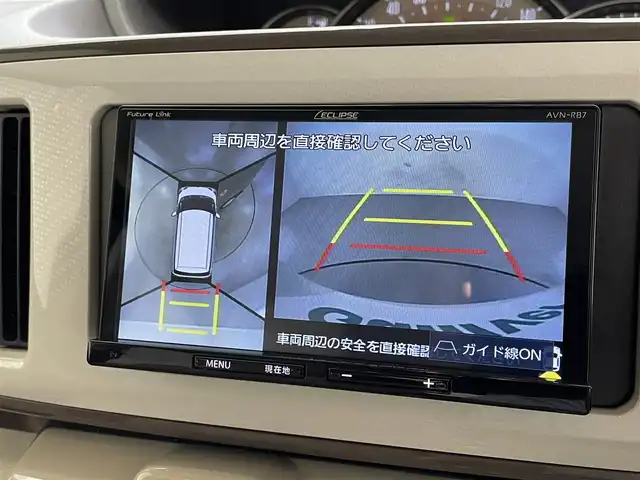 ダイハツ ムーヴ キャンバス G メイクアップ リミテッド　SAⅢ 滋賀県 2021(令3)年 3.9万km パールホワイトⅢ/ナチュラルベージュマイカメタリック 2トーン 禁煙車/社外7インチナビ【CD/DVD/Bluetooth】/全方位カメラ/衝突被害軽減システム/両側パワースライドドア/シートヒーター/ETC/アイドリングストップ/オートライト/オートハイビーム/ステアリングスイッチ/プッシュスタート/スマートキー
