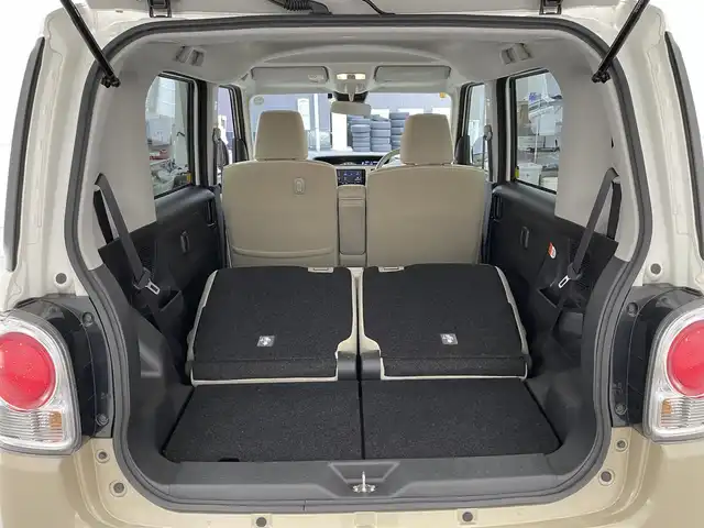 ダイハツ ムーヴ キャンバス G メイクアップ リミテッド　SAⅢ 滋賀県 2021(令3)年 3.9万km パールホワイトⅢ/ナチュラルベージュマイカメタリック 2トーン 禁煙車/社外7インチナビ【CD/DVD/Bluetooth】/全方位カメラ/衝突被害軽減システム/両側パワースライドドア/シートヒーター/ETC/アイドリングストップ/オートライト/オートハイビーム/ステアリングスイッチ/プッシュスタート/スマートキー