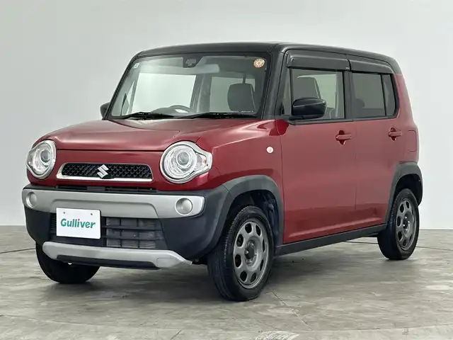 スズキ ハスラー G 群馬県 2017(平29)年 8万km フェニックスレッドパール/ブルーイッシュブラックパール 純正７インチナビ　Ｂｌｕｅｔｏｏｔｈ　フルセグ　バックカメラ　衝突軽減ブレーキ　シートヒーター　ＨＩＤヘッドライト　オートライト　プッシュスタート　電動格納ミラー　アイドリングストップ　禁煙車