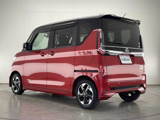 日産 ルークス ハイウェイスター X 宮崎県 2020(令2)年 2.5万km スパークリングレッド/ブラック エマ―ジェンシーブレーキ/車線逸脱警報/先行車発進お知らせ/オートマチックハイビーム/速度標識表示/道路標識表示/ふらつき警報/クリアランスソナー/純正9インチSDナビ/フルセグTV/CD/DVD/Bluetooth/アラウンドビューモニター/片側パワースライドドア/ハンズフリーオートスライドドア/LEDヘッドライト/（前）純正ドライブレコーダー（DJ4-D）/（後）社外ドライブレコーダー（SN-R12d）/プラズマクラスター搭載リヤシーリングファン/純正14インチAW/ETC