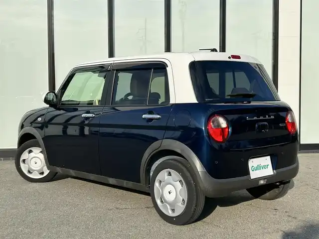 スズキ ラパン モード 大阪府 2020(令2)年 2.1万km ノクターンブルーパール/ホワイト 2トーンルーフ スズキセーフティサポート/ディーラー純正ナビ（Panasonic製）/　（フルセグTV/CD/DVD/Bluetooth/USB）/全方位モニター/前席シートヒーター/デジタルインナーミラー/ビルトインETC/純正フロアマット