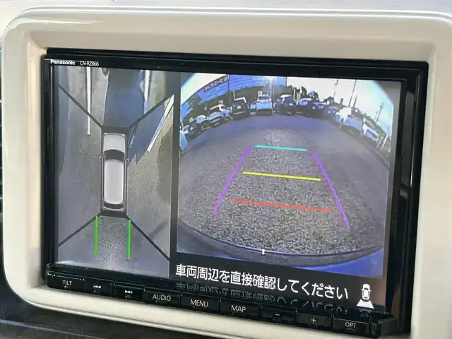 スズキ ラパン モード 大阪府 2020(令2)年 2.1万km ノクターンブルーパール/ホワイト 2トーンルーフ スズキセーフティサポート/ディーラー純正ナビ（Panasonic製）/　（フルセグTV/CD/DVD/Bluetooth/USB）/全方位モニター/前席シートヒーター/デジタルインナーミラー/ビルトインETC/純正フロアマット