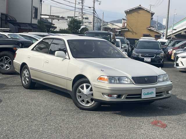 トヨタ マークⅡ グランデ 兵庫県 1997(平9)年 13.7万km 白Ⅱ ワンオーナー/純正オーディオ(AM/FM/CD/MD)/ETC/前方ドライブレコーダー/運転席パワーシート/AAC/純正フロアマット/電動格納ミラー/純正15インチアルミホイール