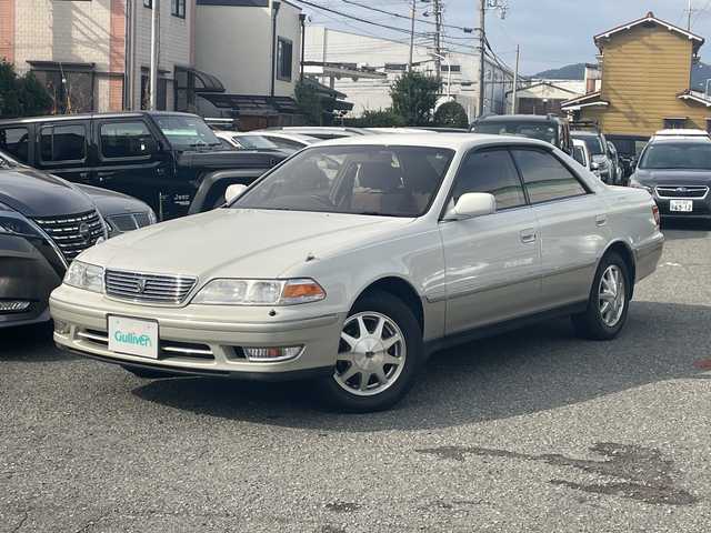 トヨタ マークⅡ グランデ 兵庫県 1997(平9)年 13.7万km 白Ⅱ ワンオーナー/純正オーディオ(AM/FM/CD/MD)/ETC/前方ドライブレコーダー/運転席パワーシート/AAC/純正フロアマット/電動格納ミラー/純正15インチアルミホイール
