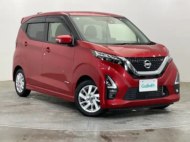 日産 デイズ ハイウェイスターX 栃木県 2021(令3)年 3.1万km スパークリングレッドM 純正ナビ/　（CD/DVD/フルセグTV/Bluetooth/MSV/AUX）/バックカメラ/アラウンドビューカメラ/エマージェンシーブレーキ/前後コーナーセンサー/ETC2.0/前方ドライブレコーダー/LEDヘッドライト/アイドリングストップ/スマートキー/プッシュスタート/純正アルミホイール/純正フロアマット