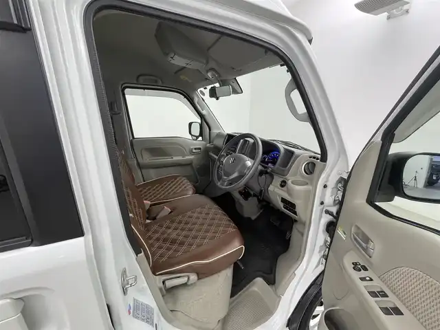 スズキ エブリィ ワゴン PZターボ 大分県 2016(平28)年 8.4万km パールホワイト ハイルーフ/ターボ車/レーダーブレーキサポート/オーディオレス/左側電動スライドドア/プッシュスタート/ETC/革調シートカバー/横滑り防止装置/電動格納ミラー/社外フロアマット/オートライト/HIDヘッドライト/フォグランプ/純正14インチアルミホイール/スペアキー有り