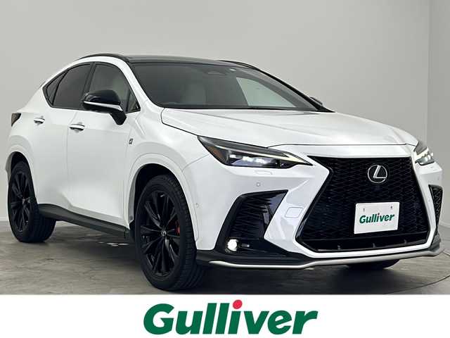レクサス ＮＸ 350h Fスポーツ 大阪府 2023(令5)年 3.4万km ホワイトノーヴァガラスフレーク サンルーフ/純正14インチディスプレイオーディオ/・TV/・USB/・Miracast/・AMFM/置くだけ充電/シートヒーター/エアシート/デジタルインナーミラー/メモリーシート/レーザークルーズコントロール/前後ドラレコ/パノラミックビューモニター/BSM/クリアランスソナー/LEDヘッドライト