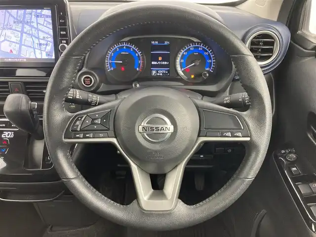 日産 デイズ ハイウェイスターX 大分県 2019(令1)年 4.3万km ブラック ワンオーナー/禁煙車/エマージェンシーブレーキ/車線逸脱警報/アラウンドビューモニター/純正9型ナビ　型式：MM318D-L/【フルセグTV、DVD再生可、BT対応、USB】/ステアリングスイッチ/プッシュスタート/純正ドライブレコーダー/ETC/アイドリングストップ/横滑り防止装置/電動格納ミラー/純正フロアマット/オートライト/LEDヘッドライト/フォグランプ/コーナーセンサー/純正14インチアルミホイール/保証書、取説、スペアキー有り