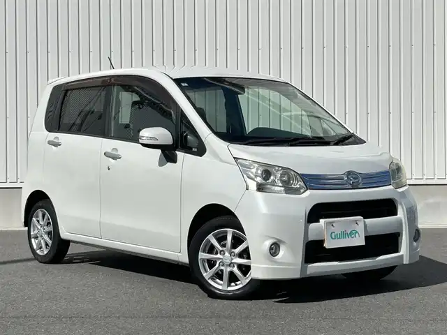 ダイハツ ムーヴ カスタム X 群馬県 2011(平23)年 8.5万km パールホワイトⅢ 社外ディスプレイオーディオ/（CD/AUX/SD/DVD）/Bluetoothオーディオ/ハロゲンヘッドライト/プッシュスタート/スマートキー/純正フロアマット/純正ドアバイザー/純正14インチAW/ベンチシート/アームレスト/電動格納ウインカーミラー/ABS/保証書/取扱説明書