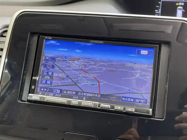 日産 セレナ X 岩手県 2017(平29)年 13.2万km ブリリアントホワイトパール ワンオーナー/エマージェンシーブレーキ/車線逸脱警報/横滑り防止装置/アイドリングストップ/クルーズコントロール/両側イージークローザードア/リヤオートエアコン/ロールサンシェード/ALPINEナビ/フルセグTV/ETC/オートライト/ヘッドライトレベライザー/15インチスチールホイール/純正ホイールキャップ