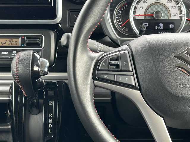 スズキ スペーシア カスタム HYBRID XS 道央・札幌 2018(平30)年 7.3万km ピュアホワイトP ・４WD/・衝突軽減ブレーキ/・両側パワースライドドア/・純正SDナビ/　CD＆DVD＆BT＆TV/・ヘッドアップディスプレイ/・社外エンジンスターター/・LEDヘッドライト/・ステアリングスイッチ/・ドアバイザー/・シートヒーター/・社外ドライブレコーダー/・プッシュスタート/・スマートキー/・オートライト/・オートエアコン/・コーナーセンサー/・レーンキープアシスト