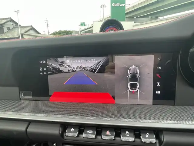 ポルシェ ポルシェ ９１１ タルガ4S 愛知県 2023(令5)年 0.4万km 赤 ワンオーナー/純正ナビ/全方位カメラ/前方純正20インチ/後方純正21インチAW/スポーツクロノパッケージ/クルーズコントロール/BSM/パークアシスト/黒革シート/前席パワーシート（D席メモリー付き）/前席シートヒーター/エアシート/プロテクションフィルム/取説、保証書