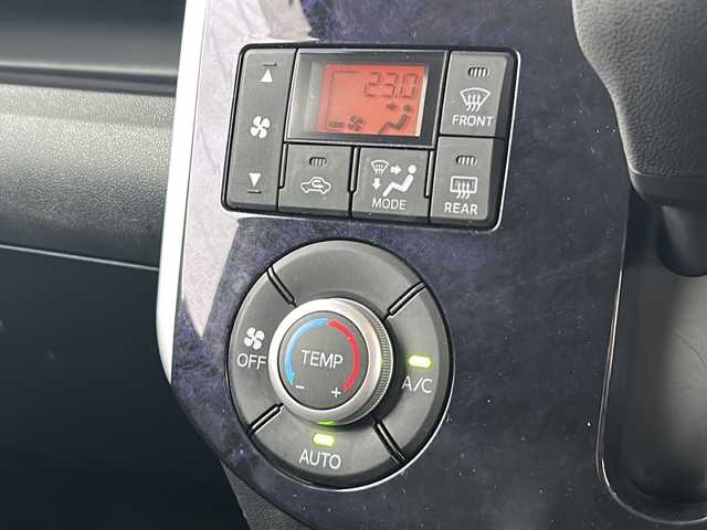 ダイハツ タント カスタム X トップED SA Ⅲ 静岡県 2018(平30)年 6.1万km ブラックマイカメタリック 純正ナビ/（CD/ワンセグTV）/ハーフレザー/片側パワスラ/アイドリングストップ/運転席シートヒーター/ベンチシート/LED/オートライト/衝突軽減/純正フロアマット/純正アルミホイール/プッシュスタート/スマートキー