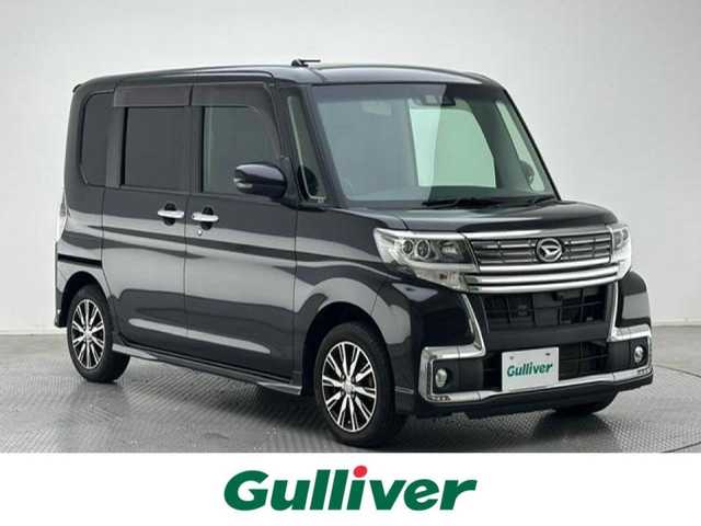 ダイハツ タント カスタム X トップED SA Ⅲ 兵庫県 2018(平30)年 6.1万km ブラックマイカメタリック 純正ナビ/（CD/ワンセグTV）/ハーフレザー/片側パワスラ/アイドリングストップ/運転席シートヒーター/ベンチシート/LED/オートライト/衝突軽減/純正フロアマット/純正アルミホイール/プッシュスタート/スマートキー
