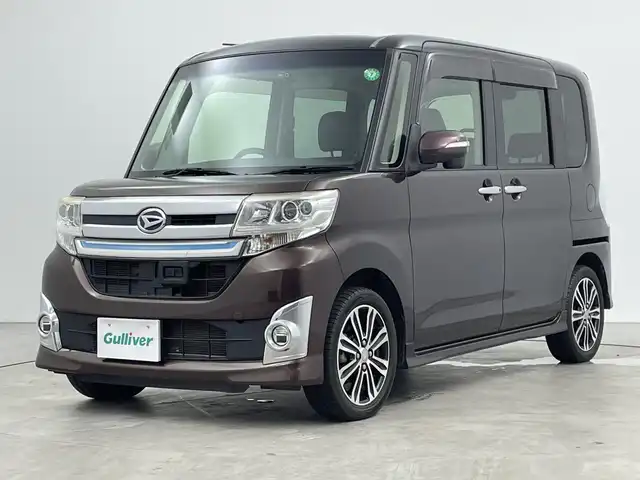 ダイハツ タント カスタム RS トップED SA 三重県 2014(平26)年 5.4万km プラムブラウンクリスタルマイカ 禁煙車　/純正ナビ　/バックカメラ　/フルセグＴＶ　/両側電動ドア　/ハーフレザー　/オートライト　/純正アルミ　/プッシュスタート　/前後ドラレコ　/横滑り防止　/ＬＥＤヘッドライト　/衝突軽減　/スマートキー　/ＥＴＣ