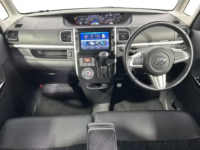 ダイハツ タント カスタム RS トップED SA 大阪府 2014(平26)年 1.6万km タングステングレーM 純正8incナビ(フルセグ/DVD再生/Bluetooth) バックカメラ ETC 両側パワースライドドア 衝突軽減 アイドリングストップ オートライト ハーフレザー ドラレコ スマートキー