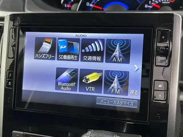 ダイハツ タント カスタム RS トップED SA 大阪府 2014(平26)年 1.6万km タングステングレーM 純正8incナビ(フルセグ/DVD再生/Bluetooth) バックカメラ ETC 両側パワースライドドア 衝突軽減 アイドリングストップ オートライト ハーフレザー ドラレコ スマートキー