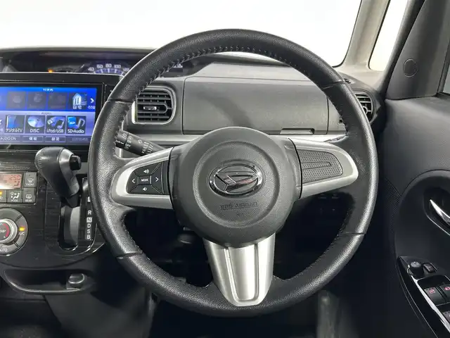 ダイハツ タント カスタム RS トップED SA 大阪府 2014(平26)年 1.6万km タングステングレーM 純正8incナビ(フルセグ/DVD再生/Bluetooth) バックカメラ ETC 両側パワースライドドア 衝突軽減 アイドリングストップ オートライト ハーフレザー ドラレコ スマートキー