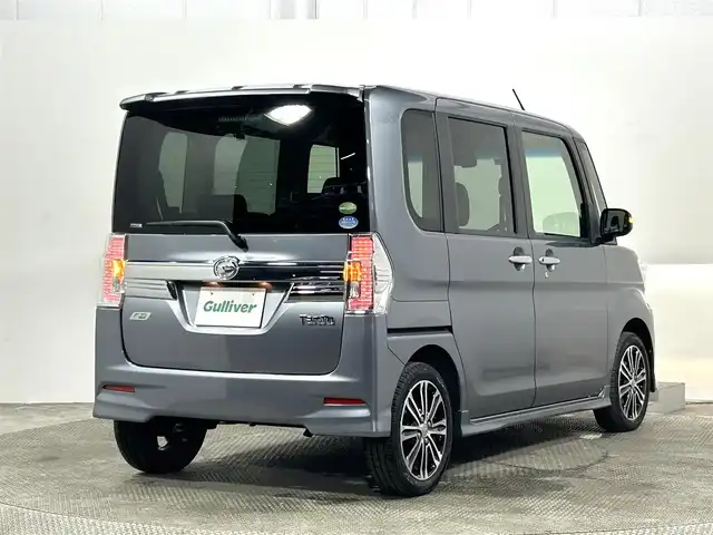 ダイハツ タント カスタム RS トップED SA 大阪府 2014(平26)年 1.6万km タングステングレーM 純正8incナビ(フルセグ/DVD再生/Bluetooth) バックカメラ ETC 両側パワースライドドア 衝突軽減 アイドリングストップ オートライト ハーフレザー ドラレコ スマートキー