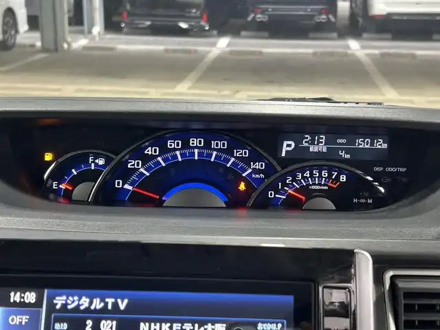 ダイハツ タント カスタム RS トップED SA 大阪府 2014(平26)年 1.6万km タングステングレーM 純正8incナビ(フルセグ/DVD再生/Bluetooth) バックカメラ ETC 両側パワースライドドア 衝突軽減 アイドリングストップ オートライト ハーフレザー ドラレコ スマートキー